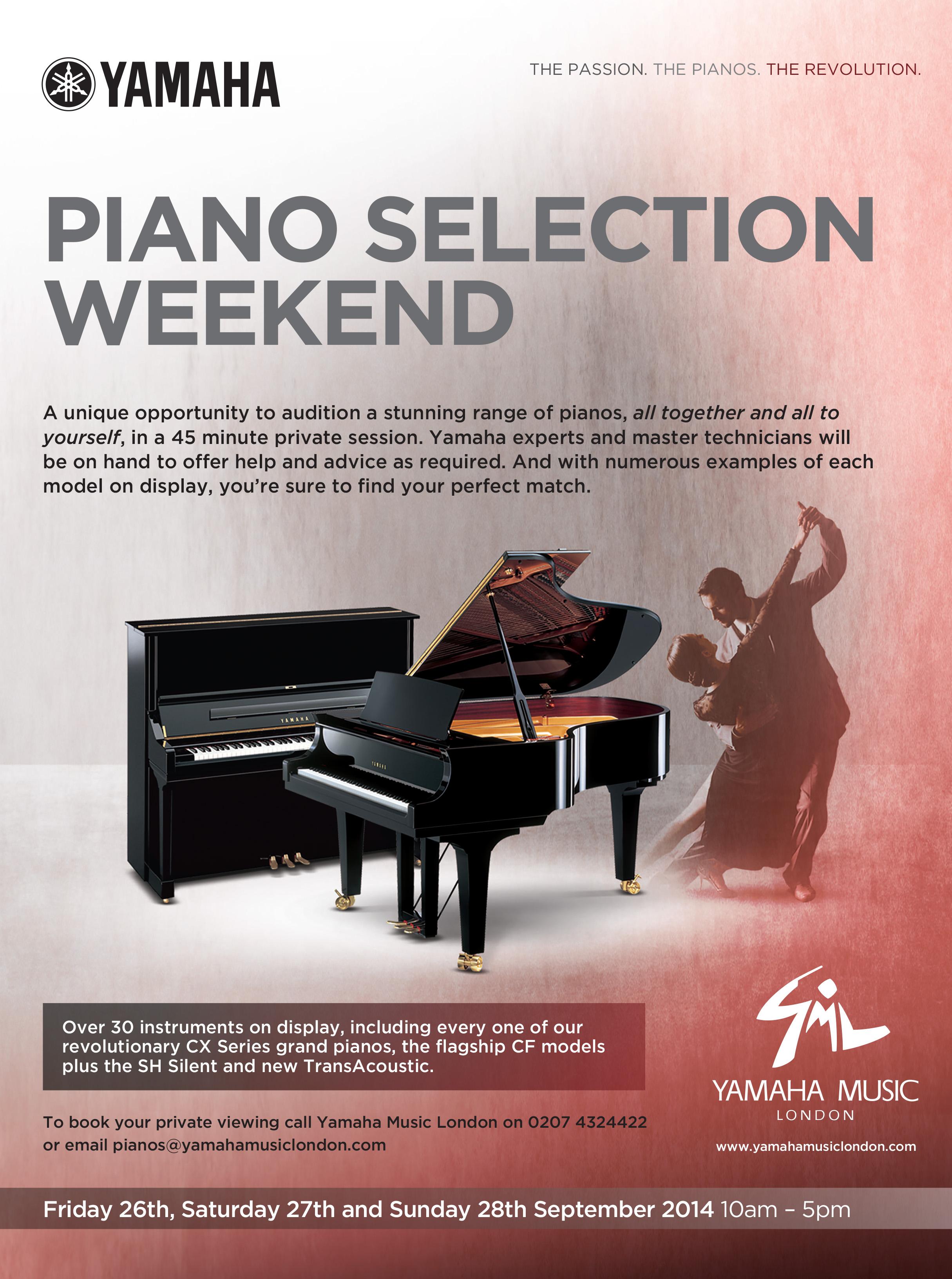 Yamaha Music London's Piano Selection Weekend